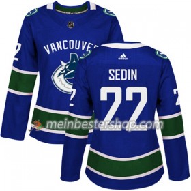 Vancouver Canucks Daniel Sedin 22 Adidas 2017-2018 Blau Trikot Authentic - Dame